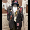 Midnight Keepsake Crazy Quilt Blazer
