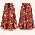 Scarlet Rose Garden Ruffled Maxi Skirt