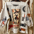 "I'm the Good Witch (Mostly)" Patchwork Halloween Sweatshirt