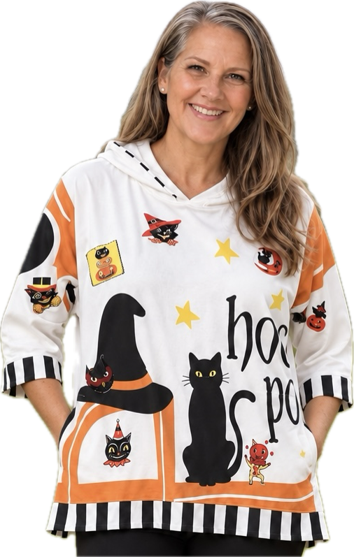 "Hocus Pocus" — Retro Halloween Hooded Pullover Sweatshirt