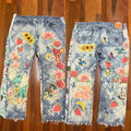 Strawberry Fields & Storybook Friends Jeans OOAK