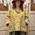 Marigold Morning Quilted Floral Pullover