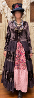 Velvet Dusk Purple Tiered Duster Coat