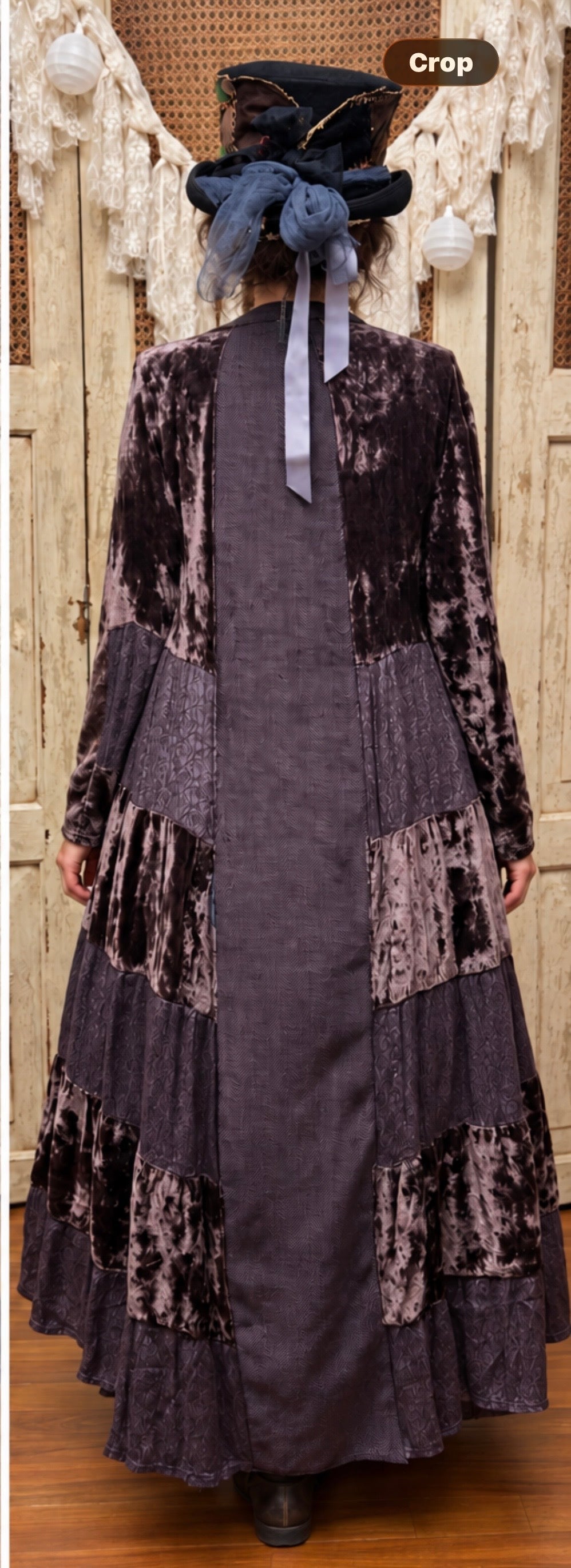 Velvet Dusk Purple Tiered Duster Coat