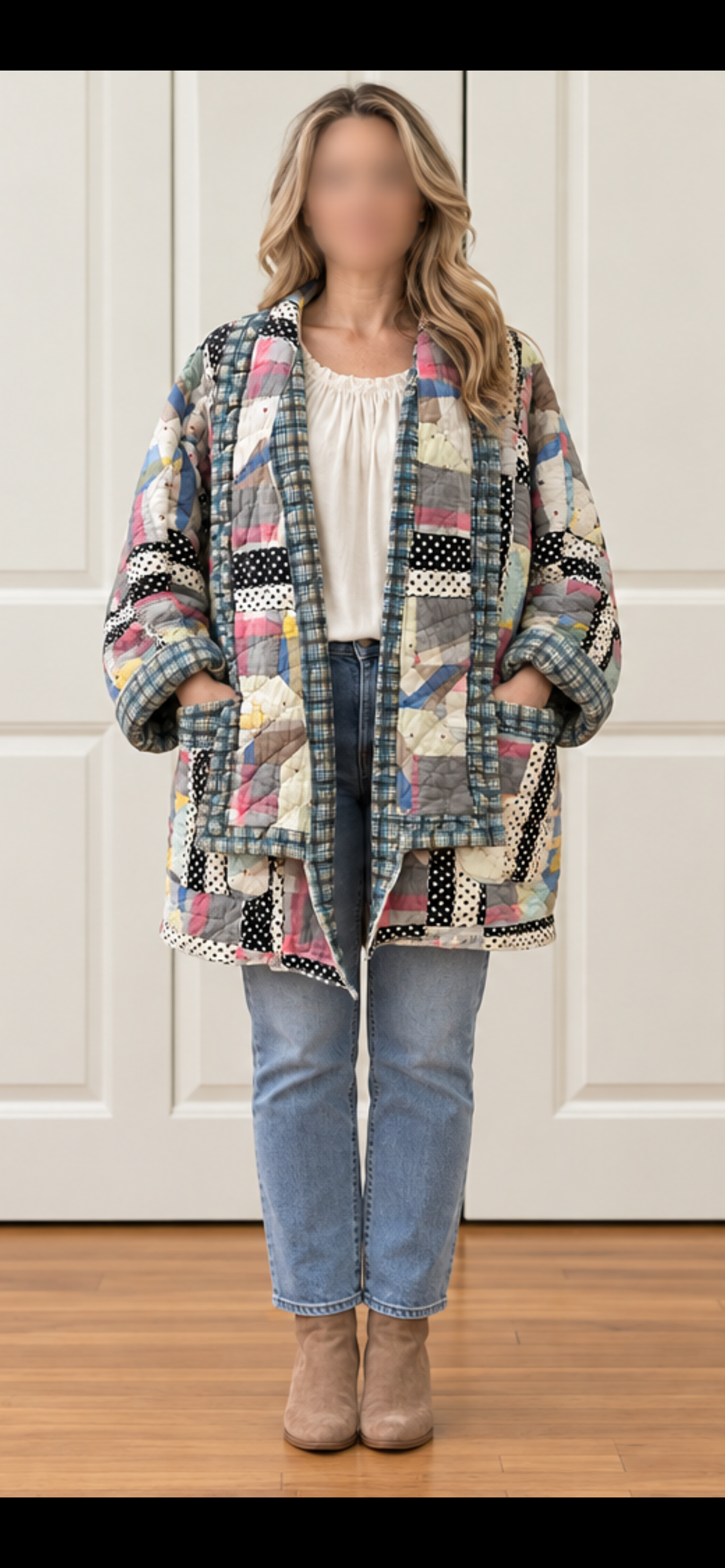 Pocketful of Pinwheels Vintage Quilt Coat