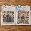 Wild West graphic tees displayed
