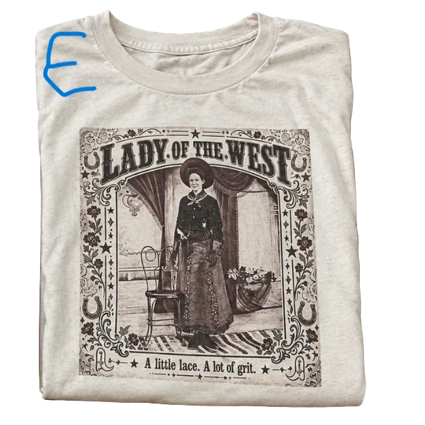 Wild West graphic tees A through D